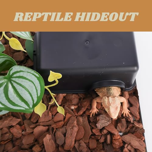 Reptile Hide Box,Snake Hide,Reptile Hides Cave for Tank,Small Animal Hideaway,Easy to Clean,for Snakes,Lizards,Leopard Gecko and Baby Ball Python(9.45"x2.36"x6.85")
