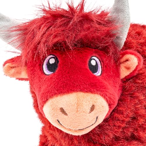 KONG Toughz Durable Plush Dog Toy - Long-Lasting Soft Chew Toy for Aggressive Chewers, Safe & Interactive for Dogs (Highland Cow) - style: Highland Cow