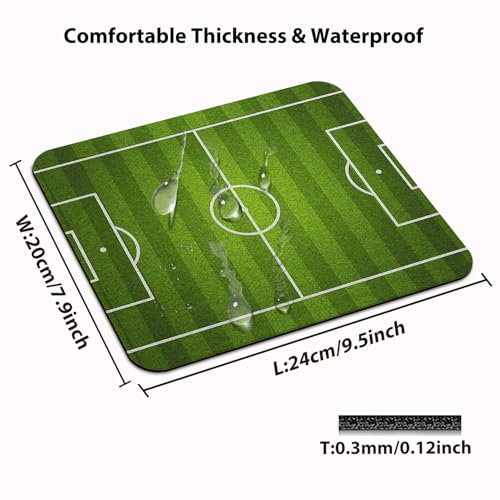 Soccer Field Mouse Pad, Football Pitch Green Grass Sports Stadium Desk Mat | 9.5"x 7.9", Cute Smooth & Anti-Slip Mousepad - color: Green