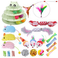 UPSKY 24 PCS Cat Toys Set with Teaser, Mice, Spring, and Various Ball Toys | Puzzle Kitten Toys, Sturdy Structure, Detachable Design, Easy to Assemble, Anti-Slip, Reduces Boredom for Indoor Cats - color: D-24PCS-Fruit Green