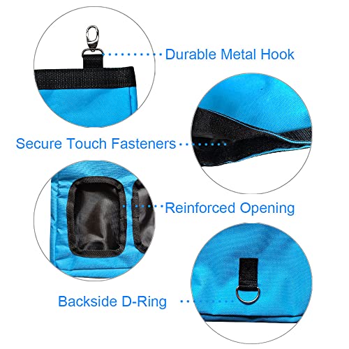 RIOUSSI Guinea Pig Hay Feeder, Hanging Rabbit Hay Feeder Bag. Blue | Upgraded Double Layer Fabric | Bite Resistant | Cleaner Hay & Less Mess | Small Animal Hay Holder for Bunnies & Chinchillas - color: Blue