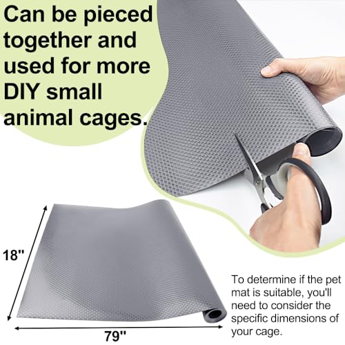 Washable Guinea Pig Bedding Cage Liner Waterproof Rabbit Bedding, Easily Cut to Suit Cage and Reusable Pads for Guinea Pigs, Rabbits, Hamsters, Gerbils, and Chinchillas,18"×79", 2pcs, Grey Mat - color: 2 PCS Grey 18"×79"