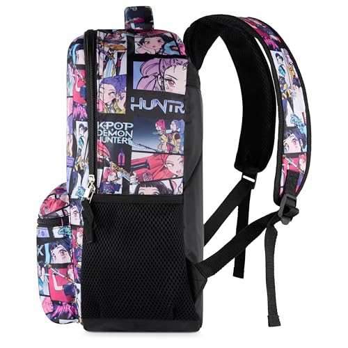 AI ACCESSORY INNOVATIONS K-Pop Demon Hunters Huntrix 16” Backpack for Girls, Featuring an AOP of Rumi, Zoey, Mira, Allover Print - color: Kpop Allover Print