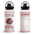 Baseball 32oz Water Bottle, Leak-proof Bottle, Stainless Steel Cup | 32oz Insulated Tumbler, with Handle & Lid Reusable Coffee Mug, Christmas Birthday Gift for Baseball Lovers Man - color: Baseball