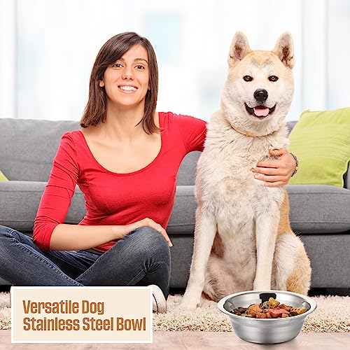 Nuanchu 15 Pack Stainless Steel Dog Bowls Bulk, 33.8 oz Pet Food Water Bowls for Medium Large Dogs/Cat, Dishwasher Safe Feeder for Multi-Pet Homes/Pet Shop - size: 33.8 oz