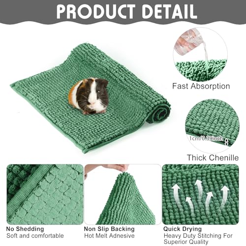 4 Pcs Guinea Pig Cage Liner 12 x 12 Inch Washable Chenille Pee Pads Pet Dog Cat Bedding Training Mat Reusable for Small Animals Puppy Bunny Hamster Chinchilla - color: Mixed Color, size: 12 x 12 Inch, style: Low Pile Chenille