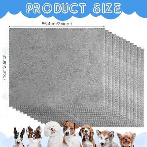 Thyle 12 Pcs Washable Pee Pads for Dogs Reusable Waterproof Training Puppy Pads Bulk Absorbent Pet Whelping Small Dog Mats for Crate Bed Sofa(34 x 28 Inch) - size: 34 x 28 Inch