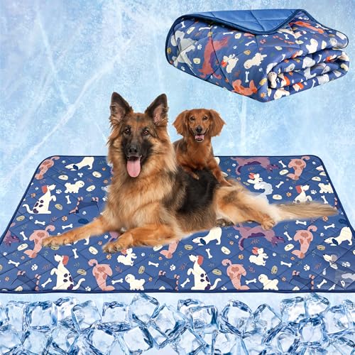 wegreeco Pet Dog Cooling Mat, Outdoor Dog Cooling Pad, Lightweight Bed Cooling Blanket for Dogs and Cats,Small Medium Large Puppy Cool Pad for Dogs,Cute S - color: Dog, size: Small