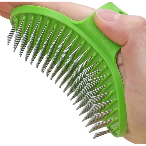 Pet Bathing Brush for Dogs and Cats, Silicone Grooming Brush Green | Shampoo, Soft Rubber Curry Brush for Shedding and Massage, Deshedding Tool for Pet Hair Removal - color: Green