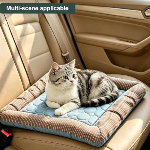 RPGT Cooling Mat for Cats 18"x 22" Pet Cooling Bed for Indoor Cats & Dogs | Washable Cat Cooling Mat Self-Cooling Pet Bed Pad Breathable Material Ideal for Indoor and Outdoor Use - size: Medium
