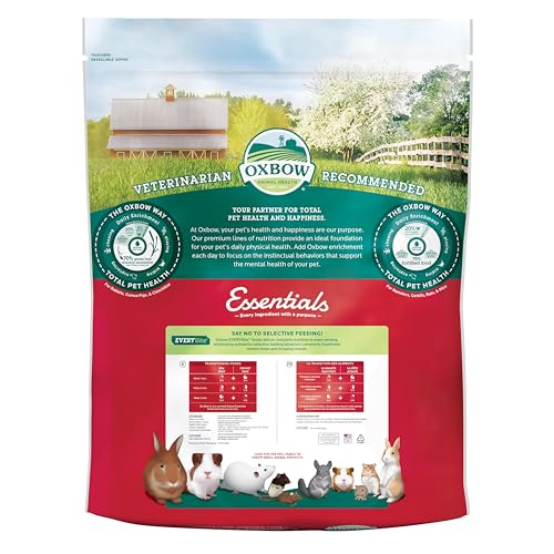 Oxbow Essentials Chinchilla Food High-Fiber Chinchilla Pellets, USA, 25 lb | Chinchilla Food, All Ages, Uniform Diet, Alfalfa Hay, High Fiber, Prevents Selective Feeding, Vet Recommended, Made in USA - size: 25 Pound (Pack of 1)
