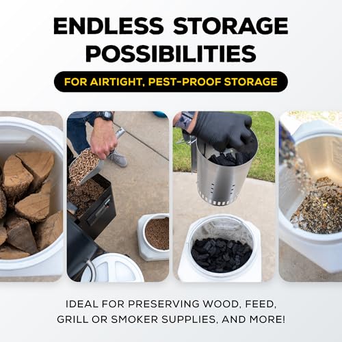 Vittles Vault Traditional Pet Food Storage Container For Dog Kibbles/Bird Seed/Oatmeal/Rice/Flour/Cereal, BPA Free Plastic, Sealed Airtight For Cat Food, Up To 35 lb, Made in USA, With Scoop, Gray - size: 35 Pounds