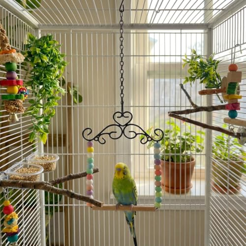 Hummingbird Swing & Perch for Outdoor – Rust-Resistant Metal Bird Perch with Colorful Beads, Easy Hanging Garden Accent Near Feeder, Bird Bath & Hummingbird House (1 PCS) - color: 1 PCS