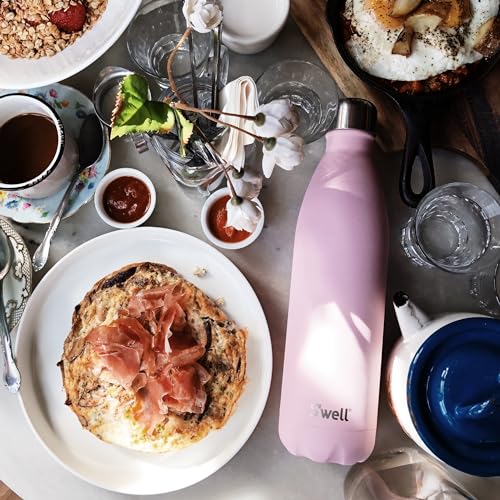 S'well Stainless Steel Water Bottle, 25oz, Pink Topaz, Triple Layered Vacuum Insulated Containers Keeps Drinks Cold for 48 Hours and Hot for 24, BPA Free, Perfect for On the Go - color: Pink Topaz, size: 25 Ounces