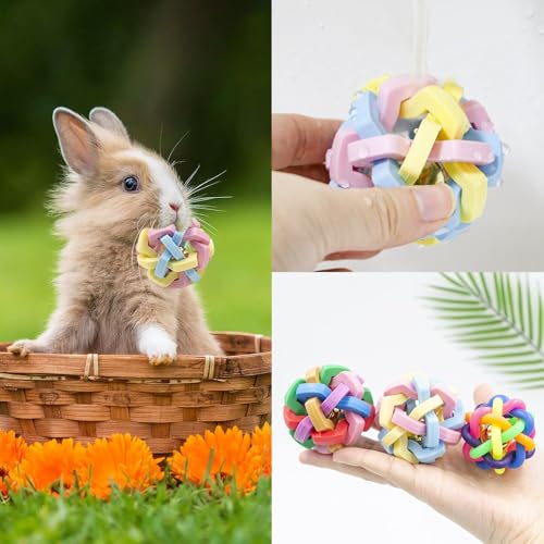 Ferret Toys 6-Pack with Bells – Colorful Interlocking Ball Set for Ferrets, Rabbits & Small Pets | Chew-Proof Rubber & Plastic Balls for Interactive Play, Ferret Enrichment Chew Toys