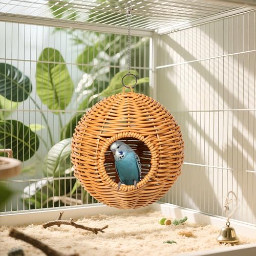 Bird Nest for Cage Hanging Small Bird Bed with Mat, Parakeet Nest | Washable Bird Hammock Hamster Toys Warm Bed House Cage Accessories for Parrot Budgie Finch Canary