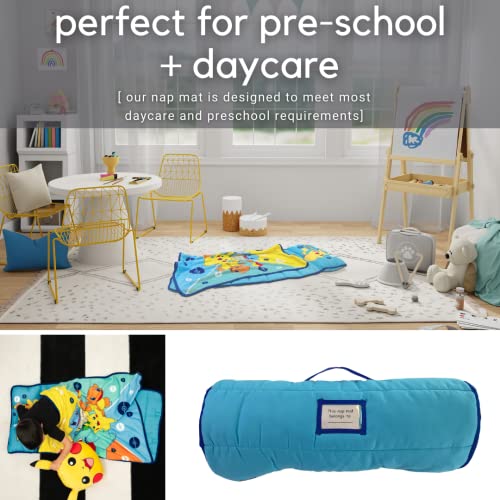 Pokémon Anime 24" X 45" Soft Toddler Nap Mat with Pillow and Blanket Perfect for Preschool, Daycare, and Travel (Official Licensed Product) by Franco - color: Pokemon