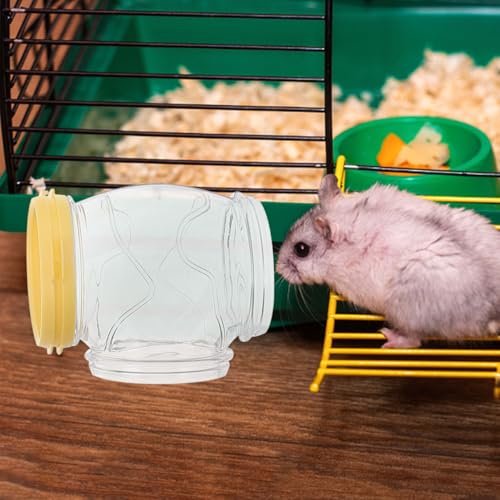 Mipcase Hamster Tubes and Tunnels Kit 2Pcs Transparent DIY Rat Maze Tunnel Expand Cage Playground for Small Animals 6.10X4.72X2.36In