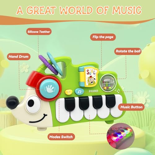Baby Musical Toys for 1 Year Old Boy Girl, Light Up Music Developmental Learning Toy for Toddlers , Tummy Time Toy12 - 18 Months, Baby Birthday Gift (Hedgehog) - color: Hedgehog