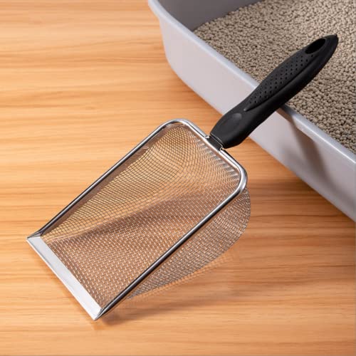 2PCS Reptile Sand Sifter Cat Litter Scoop Fine Mesh Metal Reptile Litter Cleaner Scooper for Sand Bedding Aquarium Terrarium Accessories