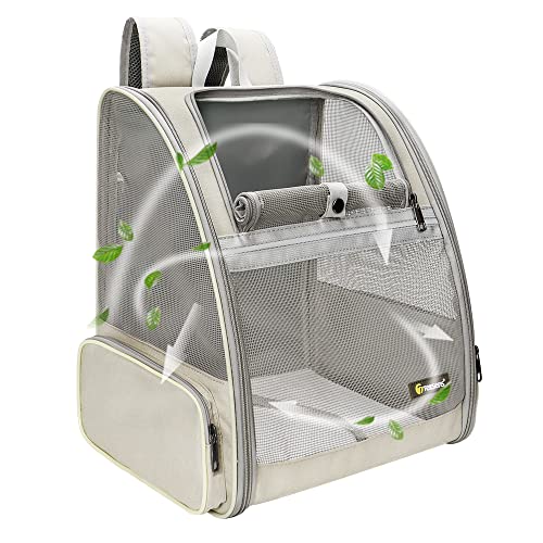 Texsens Innovative Traveler Bubble Backpack Pet Carriers for Cats and Dogs - color: Creamy White