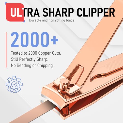 firiKer Nail Clippers with Nail File,Fingernail Clipper,Toe Nail Clippers | Nail Clipper Set ( Rose Gold), Large for Toenails,Small for Fingernails, Used Separately, Ideal Gift for Men and Women - color: Rose Gold