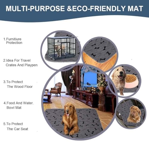 Washable Dog Pee Pads with Free Grooming Gloves,Non Slip Dog Mats with Great Urine Absorption,Reusable Puppy Pee Pads for Whelping,Potty,Training,Playpen - size: 36x60 Inch (Pack of 2)