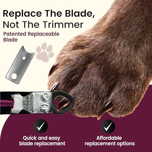 Candy Series Dog Nail Clippers for Large Dogs – USA-Made Professional Guillotine Pet Nail Trimmer with Replaceable Blade System - color: Candy Red, size: Large