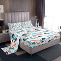 Cute Whale Bed Sheets Full Size, Kids Kawaii Cartoon Octopus Sheet Set, Jellyfish Shell Starfish Crab Fitted Sheet For Little Boys Girls, Ocean Beach Sea Animals Bedding Set With Kawaii Flat Sheet - color: Multi 08, size: Full