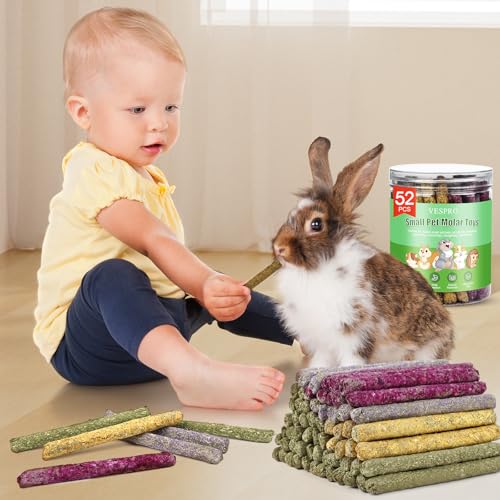 208Pcs Rabbit Chew Sticks, Guinea Pig Toys, Natural Timothy Hay Teeth Stick | Rabbit Bunny Chew Sticks Toys for Teeth Mixing Flowers, Roses, Calendula and Forget Me Not, Small Animals Treats - size: 208Pack-Set