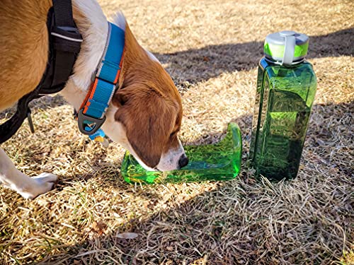 OllyDog OllyBottle | Tritan Dog Water Bottle with Detachable Bowl | BPA Free Leakproof Pet Dispenser | Hiking Travel (1L, Grass) - color: Grass, size: 1L