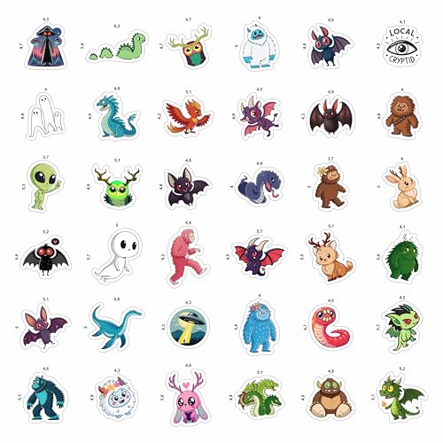 100Pcs Cryptid Stickers Waterproof, Decals - Cryptids Gifts, Party Supplies - Gift for Women & Men - color: Cryptid Stickers
