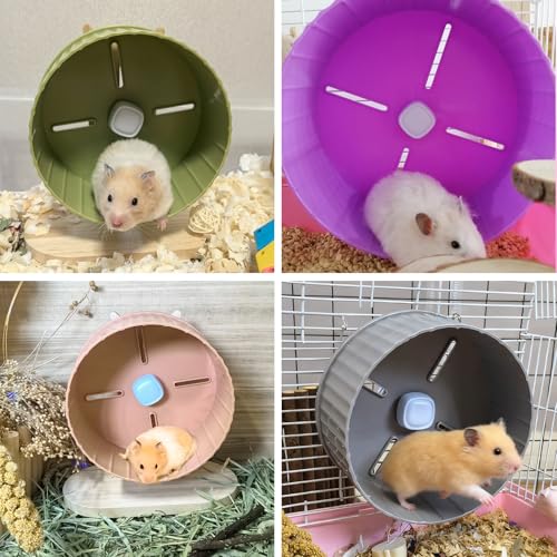 6.7in Silent Hamster Exercise Wheel Hamster Toy Cage Accessories with Adjustable Stand for Juvenile Gerbils Dwarf Hamsters (Green) - color: Green