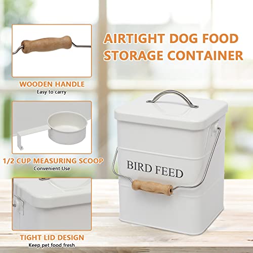 Bird Feeder,Bird Food Jar Pet Food Storage Airtight Food Storage Container-White - color: White