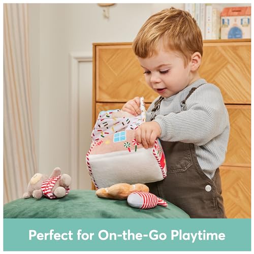 GUND Baby Play Soft Collection, My First Gingerbread House 5-Piece Playset with Rattle, Squeaker and Crinkle Plush Toys, Sensory Toy for Babies, 7.5” - style: Gingerbread House
