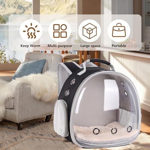 2-Pack Guinea Pig Carrier Backpack and Playpen with Lid, Breathable Pet Playpen Pop Open Exercise Fence, Portable Small Animal Cage for Rabbits, Chinchillas, Squirrel, Lizard, Sugar Glider - color: Black