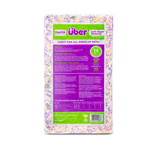 PETSPICK Uber Soft Paper Pet Bedding for Small Animals, Pastel Confetti, 36L - color: Pastel Confetti, size: 36L
