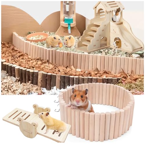 Hamster House, Wooden Hamster Maze Villa, Hamster Accessories | Hamster Hideout for Hamster, Mice, Gerbils, Lemmings