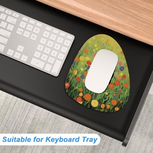 Rimilak Small Mouse Pad 6 x 7 Inch, Irregular Mini Mousepad, Green Grass Cat - color: Green Grass Cat, size: 7L x 6W inches