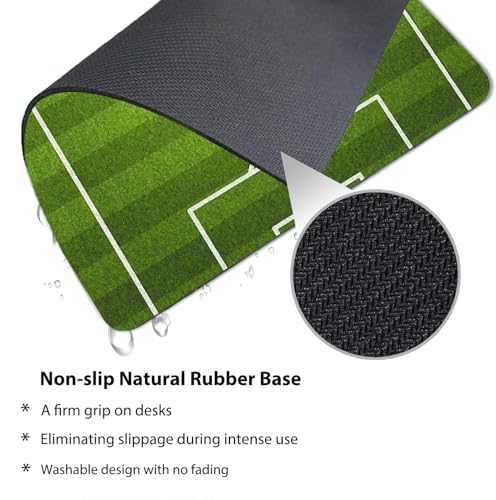 Soccer Field Mouse Pad, Football Pitch Green Grass Sports Stadium Desk Mat | 9.5"x 7.9", Cute Smooth & Anti-Slip Mousepad - color: Green