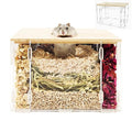 Visible Hamster Digging Box(Acrylic) | for Syrian Dwarf Hamsters, Acrylic Critter's Sand Bath Shower Room & Digging Sand Container,Transparent - color: Transparent