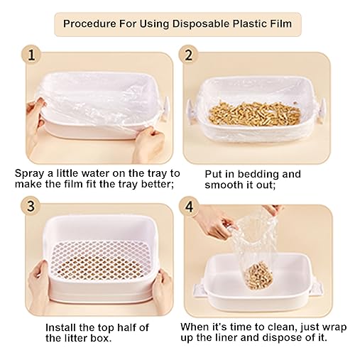 Disposable Small Animal Cage Liners, Rabbit Litter Box Lines Pet Tray Liner Bags Guinea Pig Cage Toilet Plastic Film for Bird Hamster Chinchilla Hedgehog (50 PCS, 23'') - style: 50 PCS, 23''
