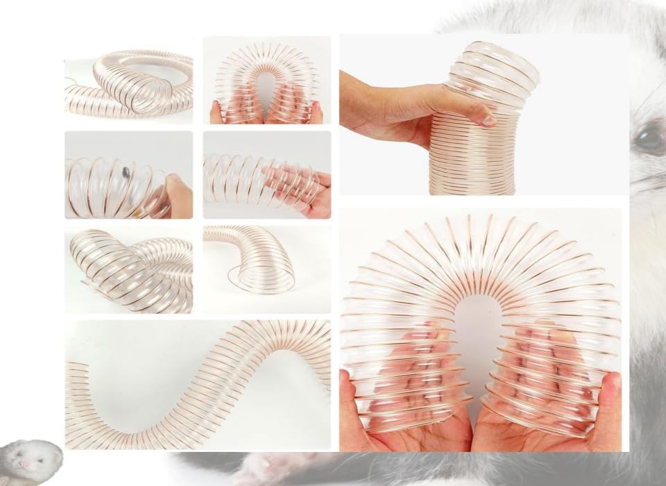 Products Transparent Thru-Way - 86in Interactive Tunnel for Ferrets F Rat Guinea Pig Ratand Small Pets, Tunnels and Tubes Flexible Design Allows for Better Observation of Pets Playing and Exploring