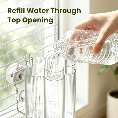 8.4 Oz No Mess Bird Water Feeder, Auto Parrot Cage Water Dispenser (White) | Magnetic Mount, Drip-Free, Easy Top Refill, Mount Inside or Outside Cage, for Parakeets Cockatiels Budgies Lovebirds Canary - color: White