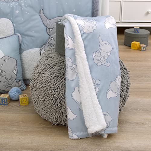 Disney Dumbo Sweet Little Baby Light Blue and White Super Soft Sherpa Baby Blanket - color: Dumbo - Sweet Little Baby