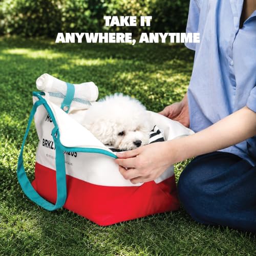 Dog Tote Bag for Small Dogs 4–20 lbs with Safety Leash, Purse Carrier,White | safety leash hooks, removable cushion cover, and flat support base for comfortable everyday travel and hands-free carrying. - color: White