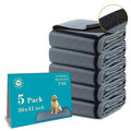 Bunlitent Washable Pee Pads for Dogs 5 Pack, 36x41, Reusable Puppy Pads, Dog Training Pads with Quick Dry, Anti-Slip Dog Cat Pee Pads, Whelping Pads, Potty Pad - color: Gray, size: 36x41 Rectangle-5Pack