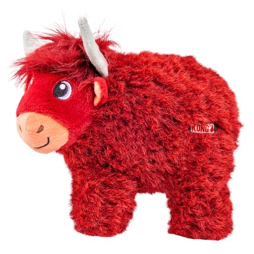 KONG Toughz Durable Plush Dog Toy - Long-Lasting Soft Chew Toy for Aggressive Chewers, Safe & Interactive for Dogs (Highland Cow) - style: Highland Cow