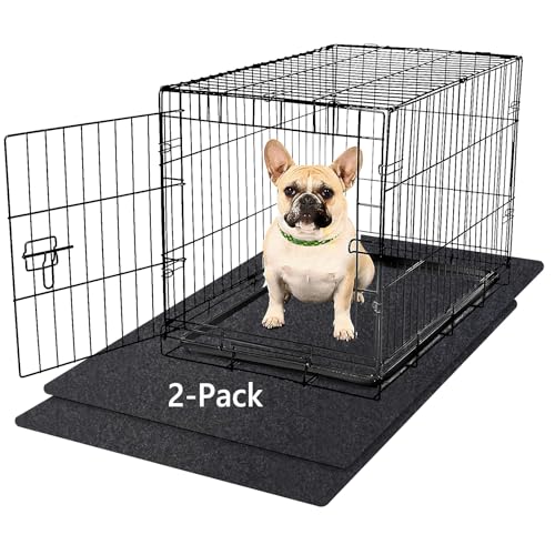 Kennel Pad Dog Crate Mat Liner, 48" x 29" - 2 Pack | Waterproof, Non-Slip, Washable Puppy Pee Pad for Kennel Training - Under Pet Cage to Protect Floors, Thin Cut to Fit Design - size: 48" x 29" - 2 Pack
