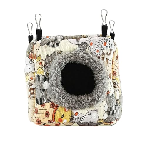 Hamster Rat Hammock Bed, Hanging Cave Shaped Cotton Nest Suitable for Small Animals Hamsters Rat Mouse Gerbil Sugar Glider Squirrels etc (L) - size: Large